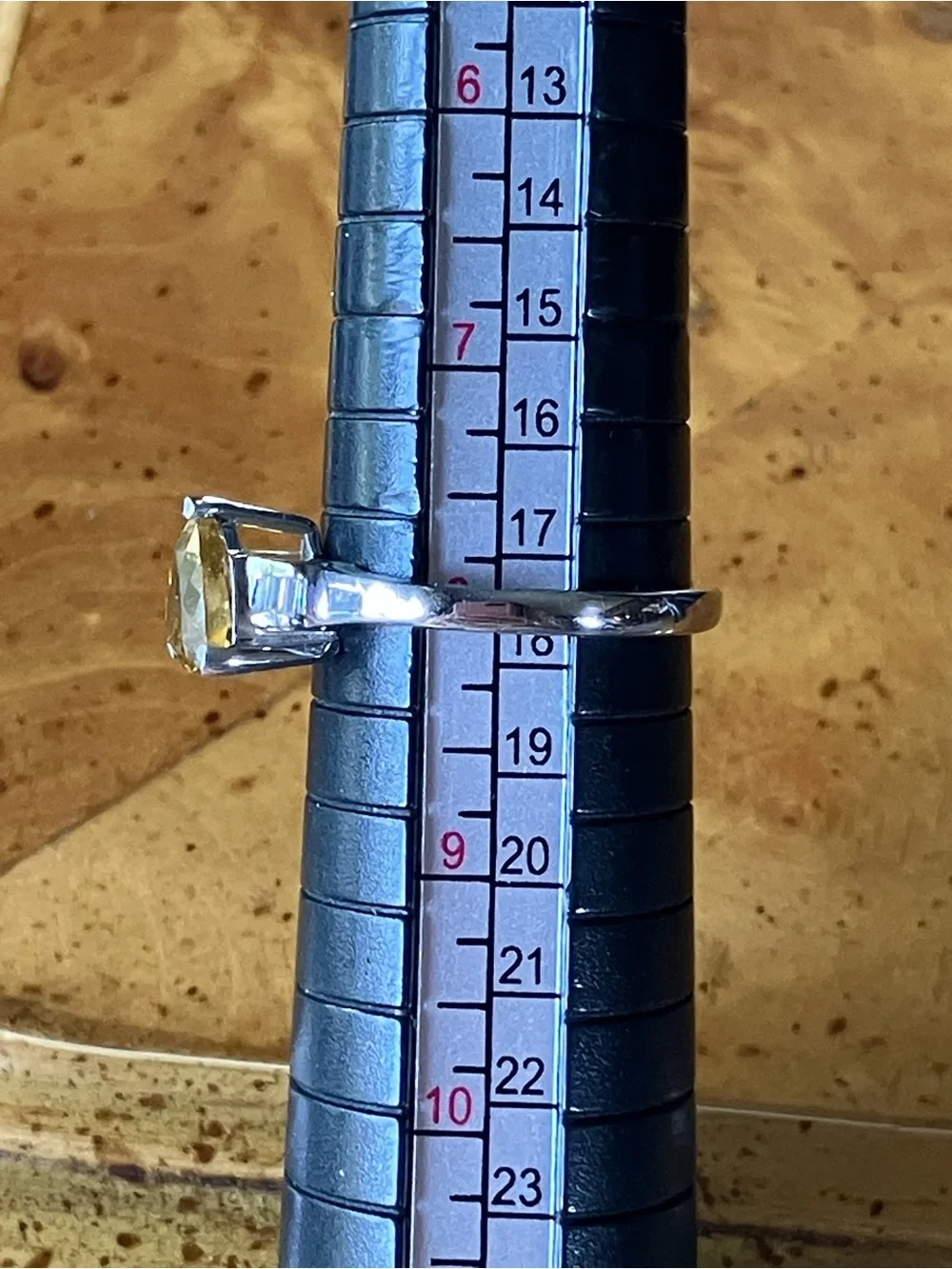 Golden Apatite Moissanite Ring Size 8